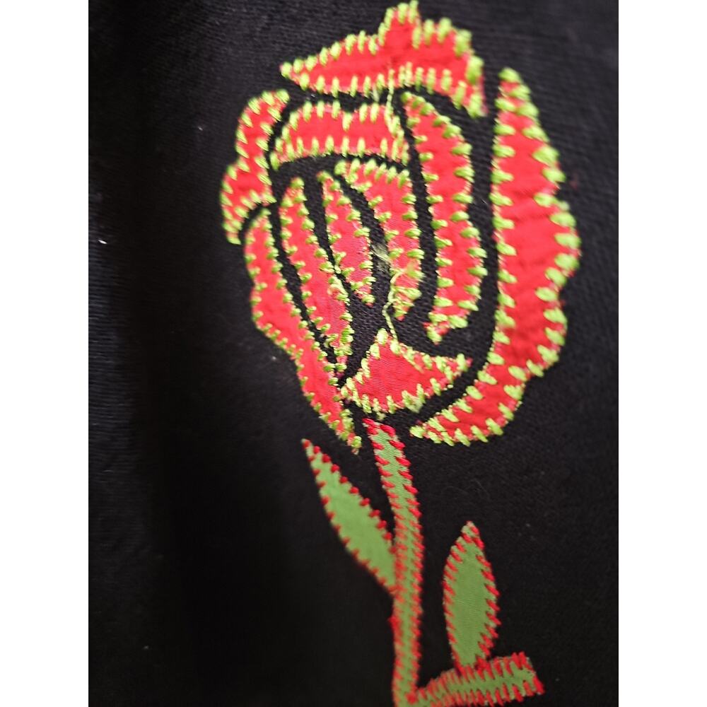 Nor Black Nor White Icicle Embroidered Flowers Black Shirt Size XS - Picture 8 of 8